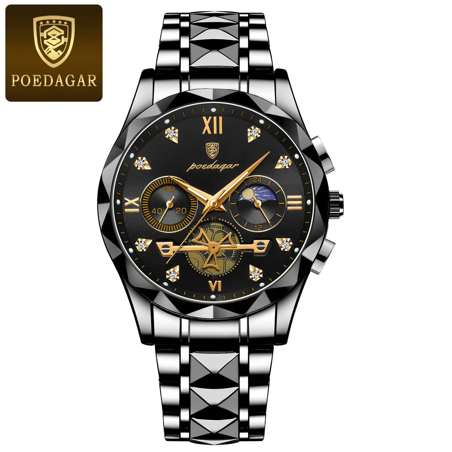 POEDAGAR Luxury Man Wristwatch Waterproof Luminous Chronograph Watch for Men Stainless Steel Men's Quartz Watches reloj hombre - CHRISTDEST GLOBAL SERVICE