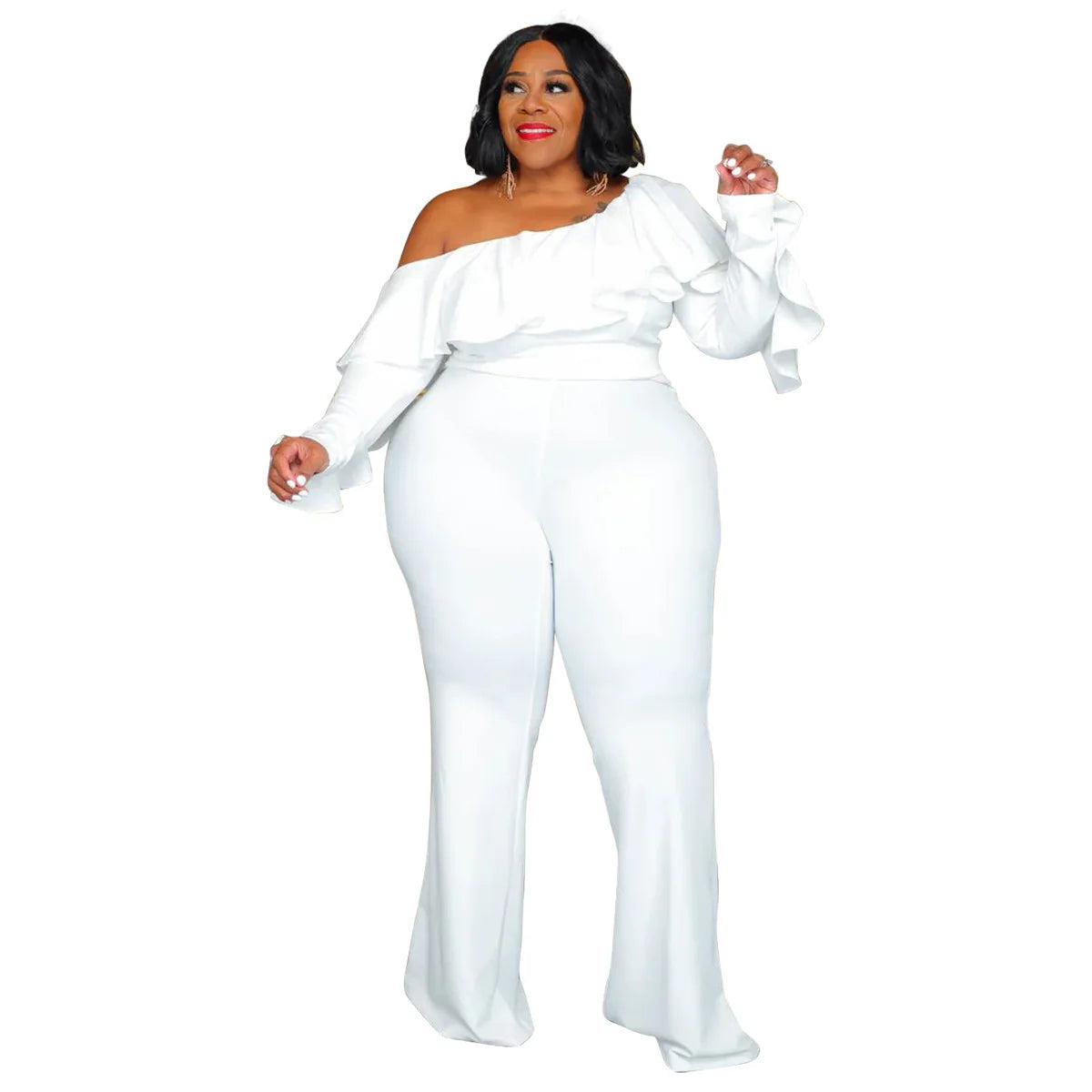 Plus Size Women Clothes Jumpsuit Summer Clothes Black Urban Leisure Bodysuit New 2024 Wide Leg Jumpsuit Wholesale Dropshipping - CHRISTDEST GLOBAL SERVICE