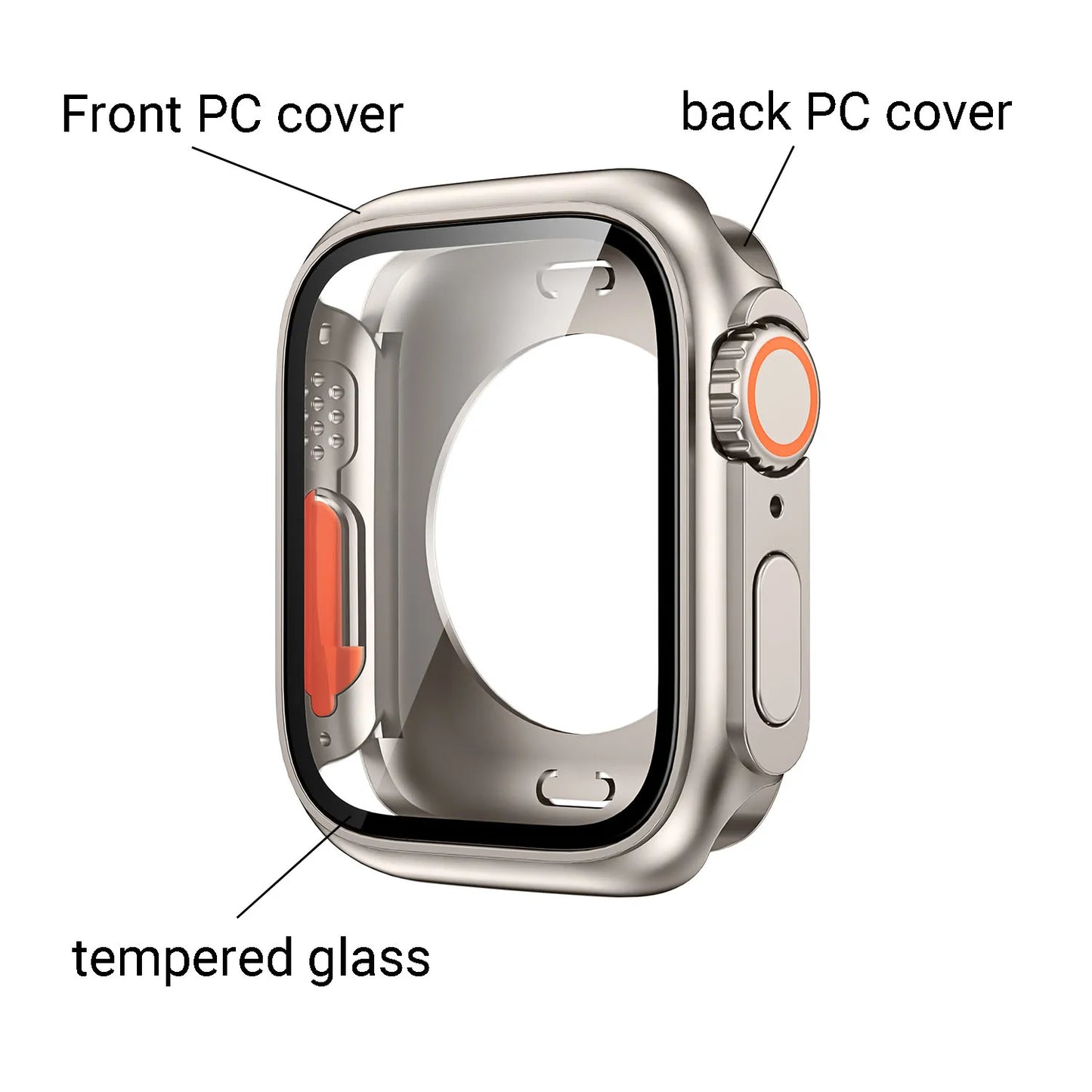 Glass+Case for Apple Watch 9 8 7 44 45MM Tempered Glass Cover for IWatch 6 SE 5 4 44MM Full Coverage Frame Screen Protector Case - CHRISTDEST GLOBAL SERVICE