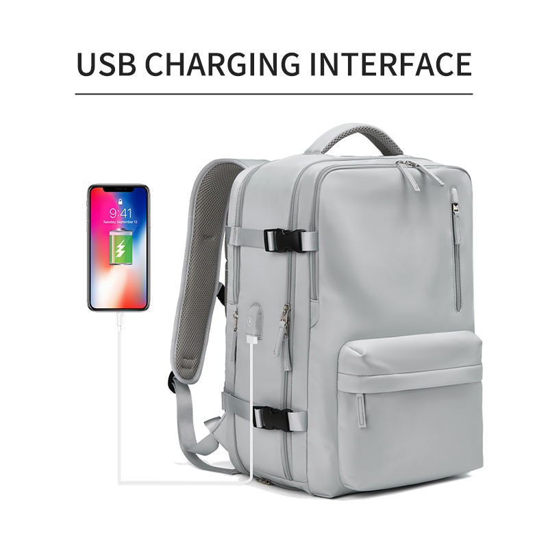 Waterdichte 18 inch laptoprugzakken schooltassen met usb Dily Life Vintage Unisex leren studentenrugzak voor mannen