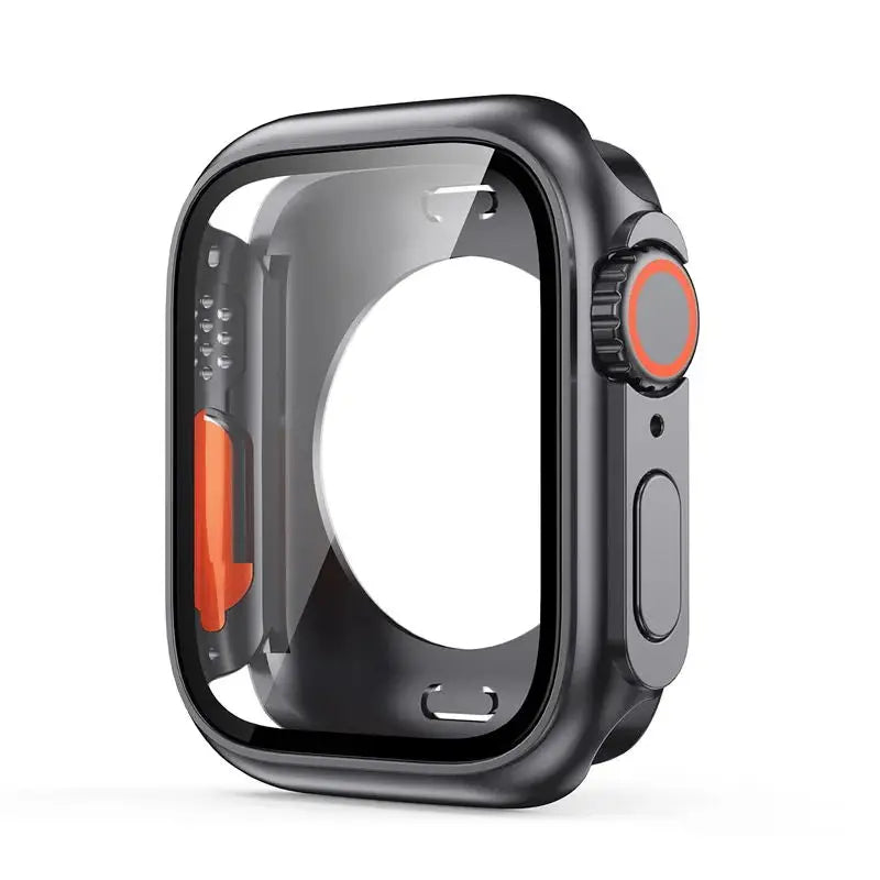 Glass+Case for Apple Watch 9 8 7 44 45MM Tempered Glass Cover for IWatch 6 SE 5 4 44MM Full Coverage Frame Screen Protector Case - CHRISTDEST GLOBAL SERVICE