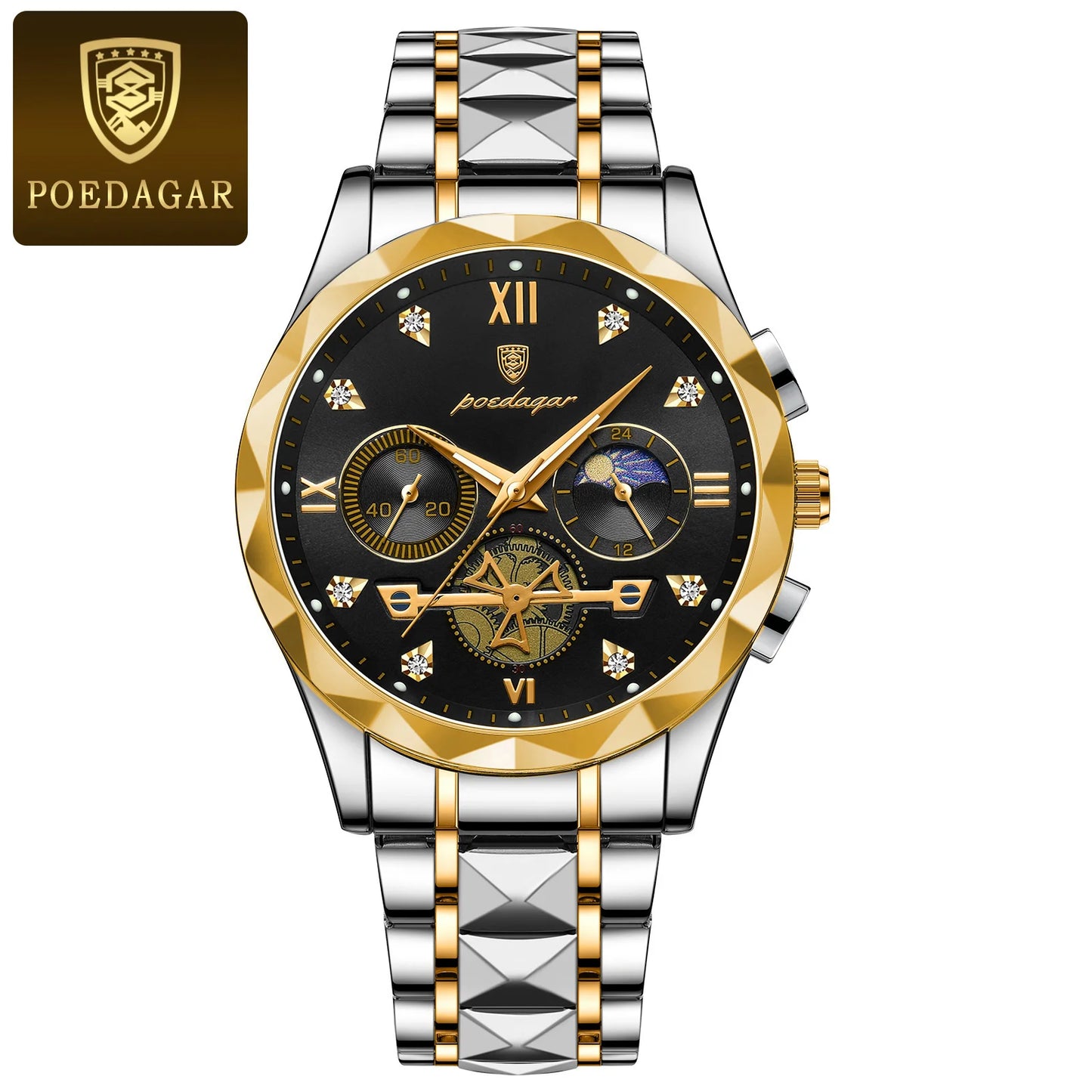 POEDAGAR Luxury Man Wristwatch Waterproof Luminous Chronograph Watch for Men Stainless Steel Men's Quartz Watches reloj hombre - CHRISTDEST GLOBAL SERVICE