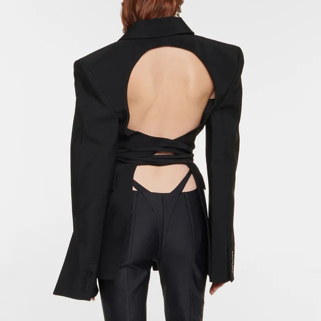 Small suit jacket women's casual backless suit