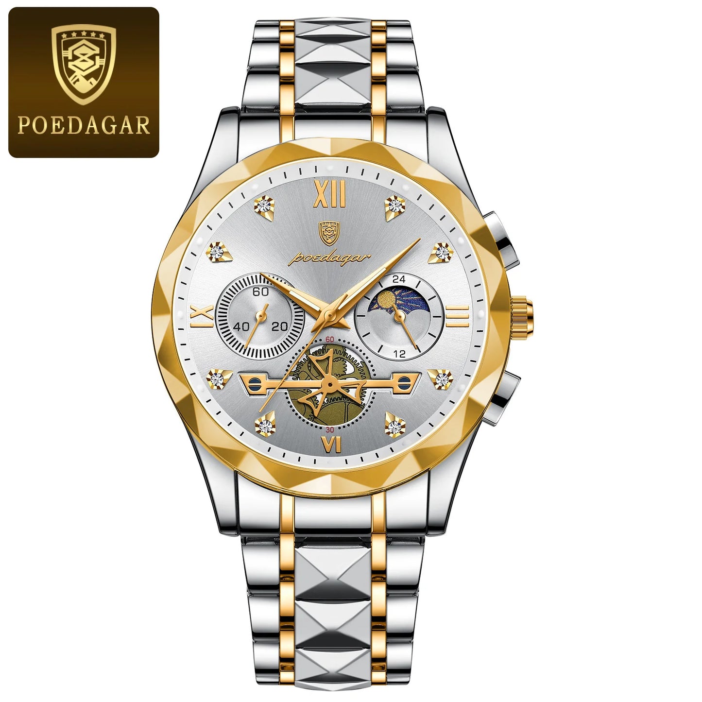 POEDAGAR Luxury Man Wristwatch Waterproof Luminous Chronograph Watch for Men Stainless Steel Men's Quartz Watches reloj hombre - CHRISTDEST GLOBAL SERVICE