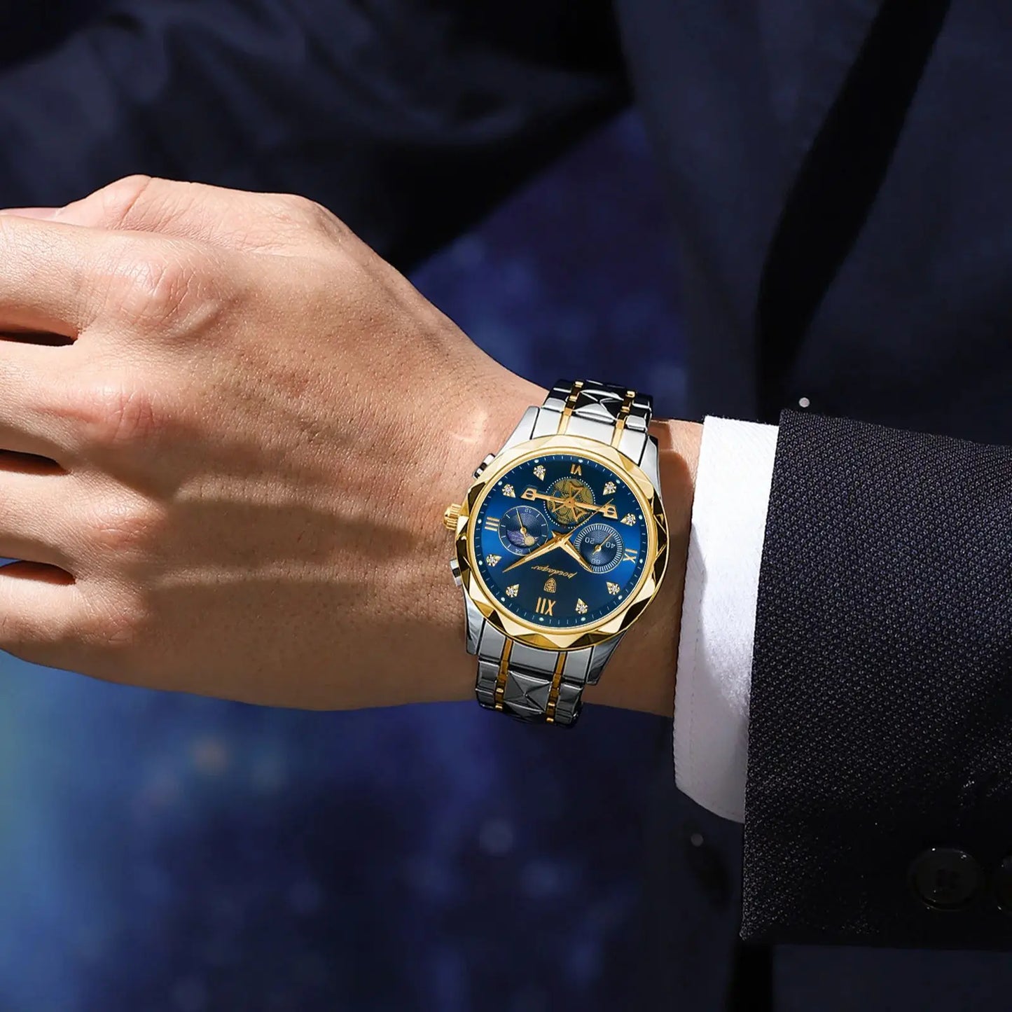 POEDAGAR Luxury Man Wristwatch Waterproof Luminous Chronograph Watch for Men Stainless Steel Men's Quartz Watches reloj hombre - CHRISTDEST GLOBAL SERVICE