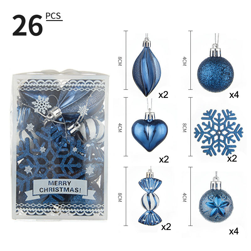 Kerstbalset 6cm Geschilderde Alien Ball Poeder Sneeuwvlok Set Doos Kerstbenodigdheden
