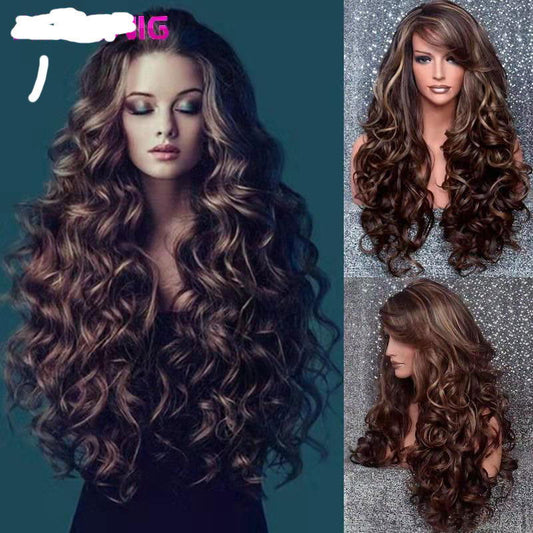 Curly Big Wave Rose Net Wig - CHRISTDEST GLOBAL SERVICE