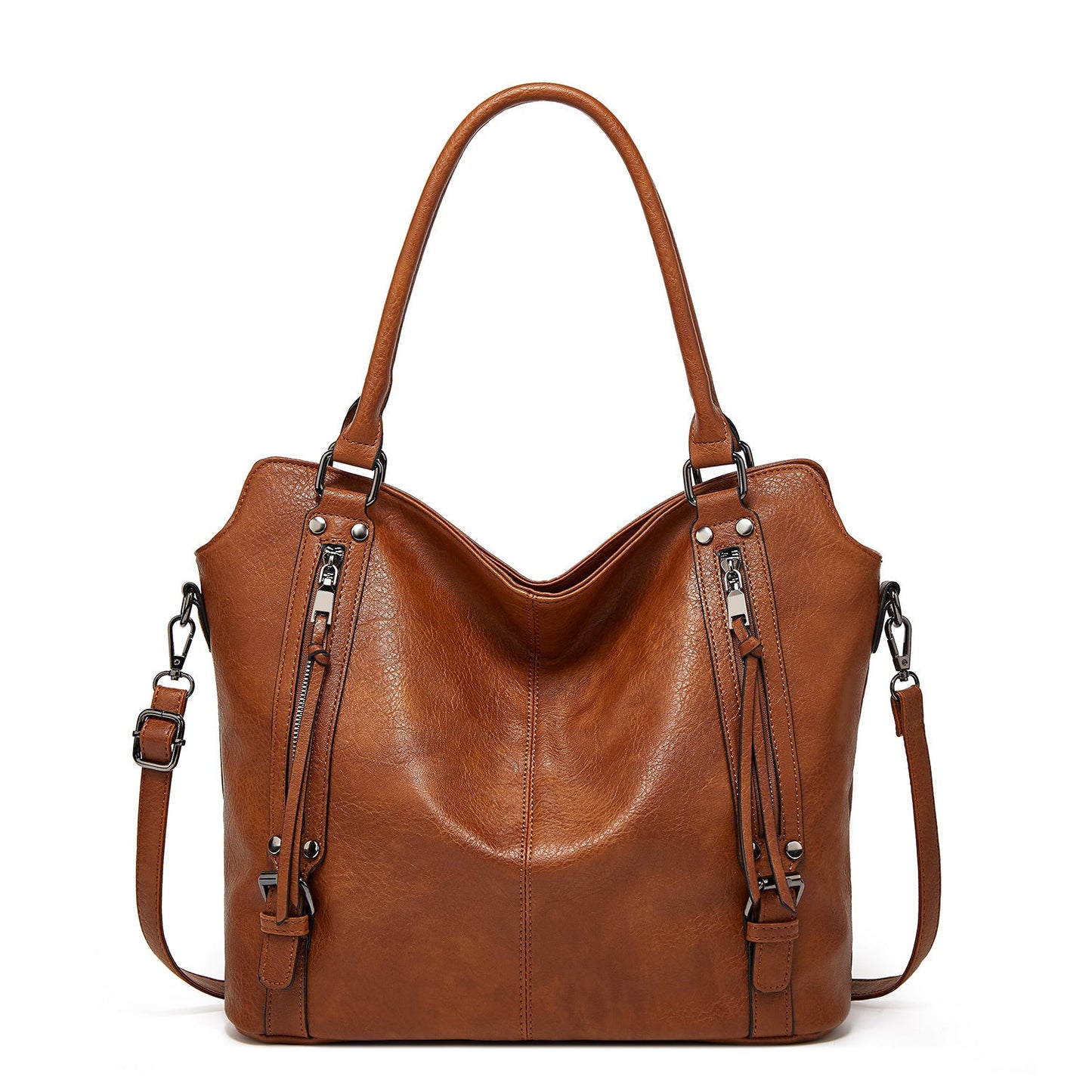 Double Zipper Design Tote Bag Large Capacity Shoulder Crossbody Bag For Women Handbags - CHRISTDEST GLOBAL SERVICE