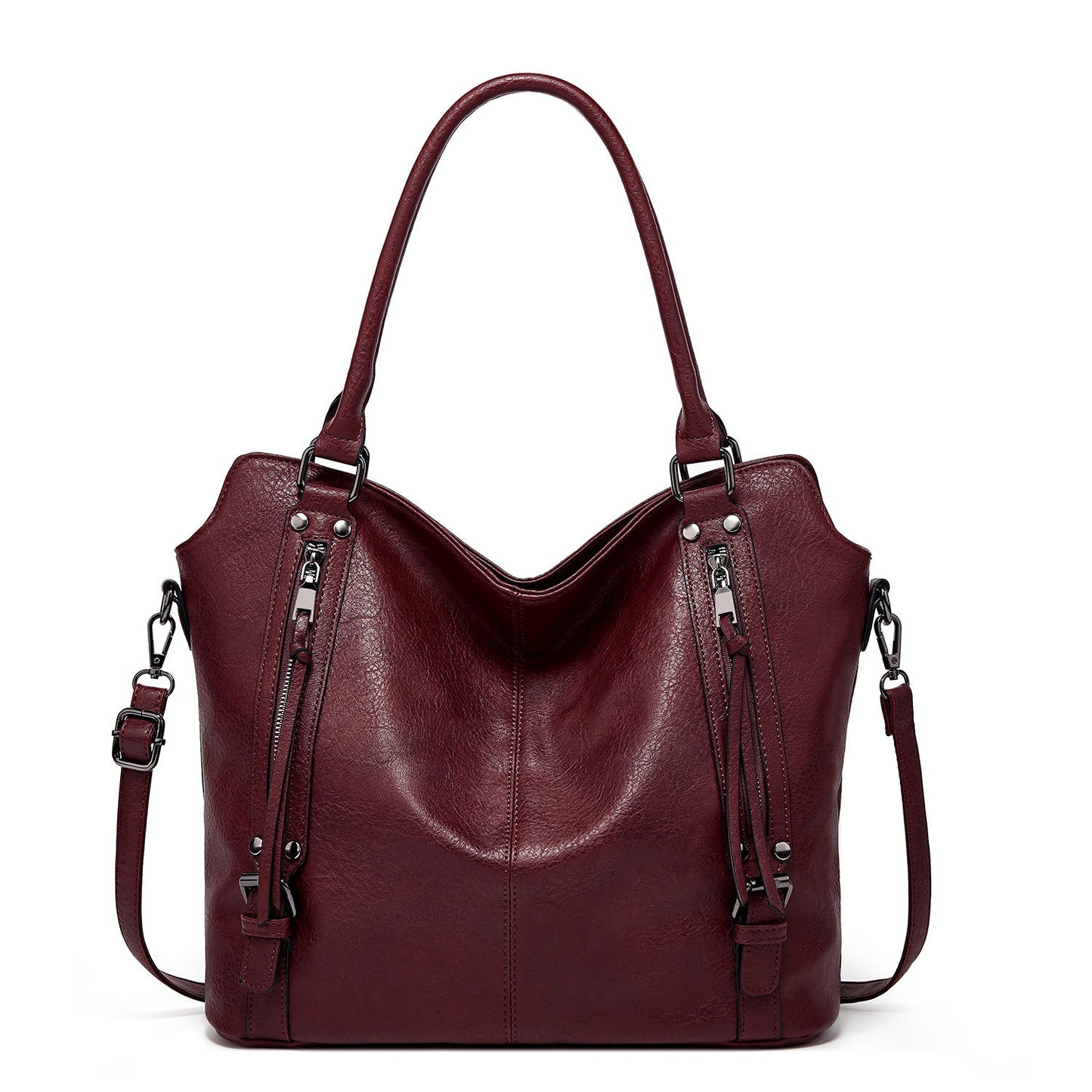Double Zipper Design Tote Bag Large Capacity Shoulder Crossbody Bag For Women Handbags - CHRISTDEST GLOBAL SERVICE