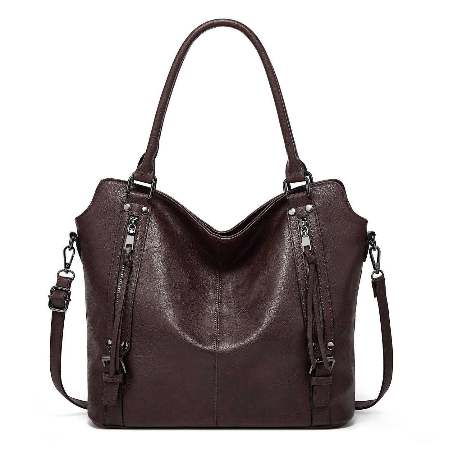 Double Zipper Design Tote Bag Large Capacity Shoulder Crossbody Bag For Women Handbags - CHRISTDEST GLOBAL SERVICE