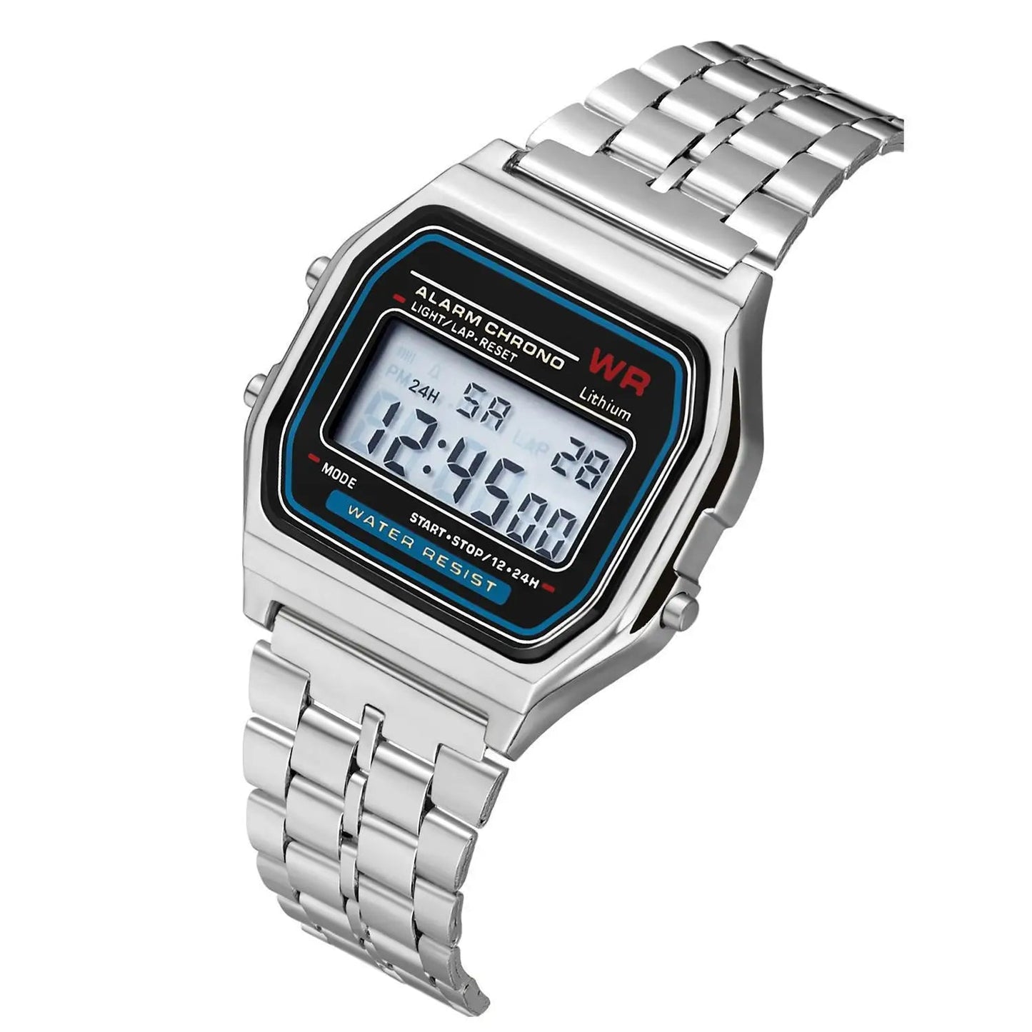Fashionable and Classic Square Electronic Watch, Same Style for Men and Women, Couple Style Electronic Watch Steel Band A159, Ge - CHRISTDEST GLOBAL SERVICE