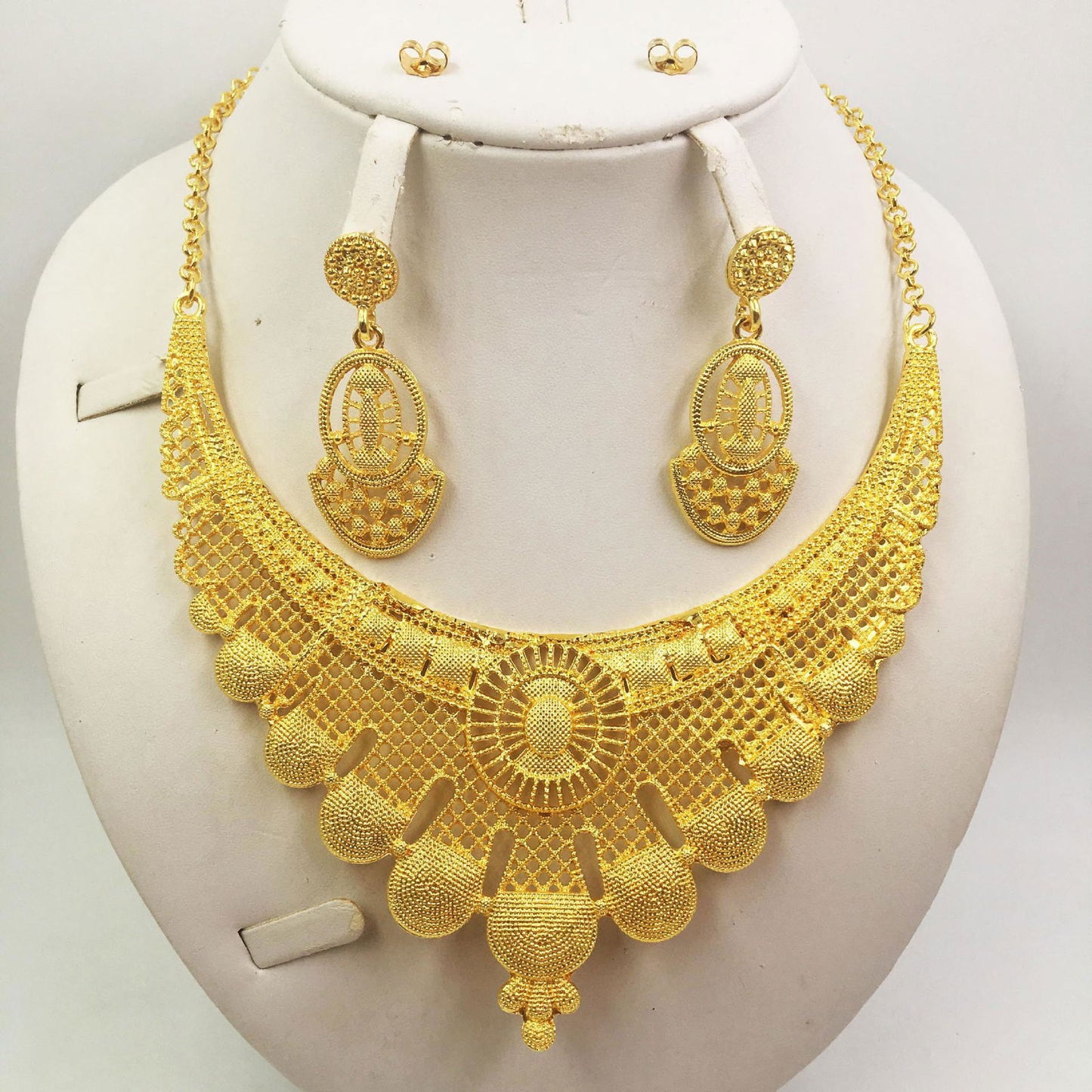 Gold Jewellery African Wedding Gifts Women Necklace Earrings - CHRISTDEST GLOBAL SERVICE