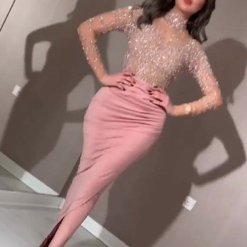 Golden bag hip ball gown dress - CHRISTDEST GLOBAL SERVICE