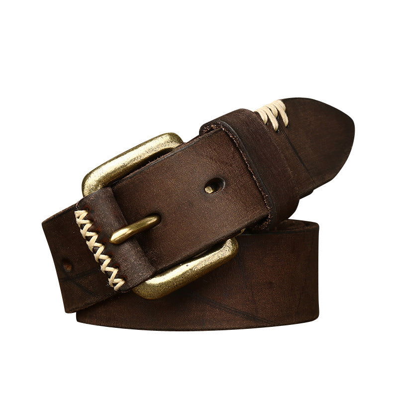 Handmade Retro First Layer Cow Leather Belt - CHRISTDEST GLOBAL SERVICE