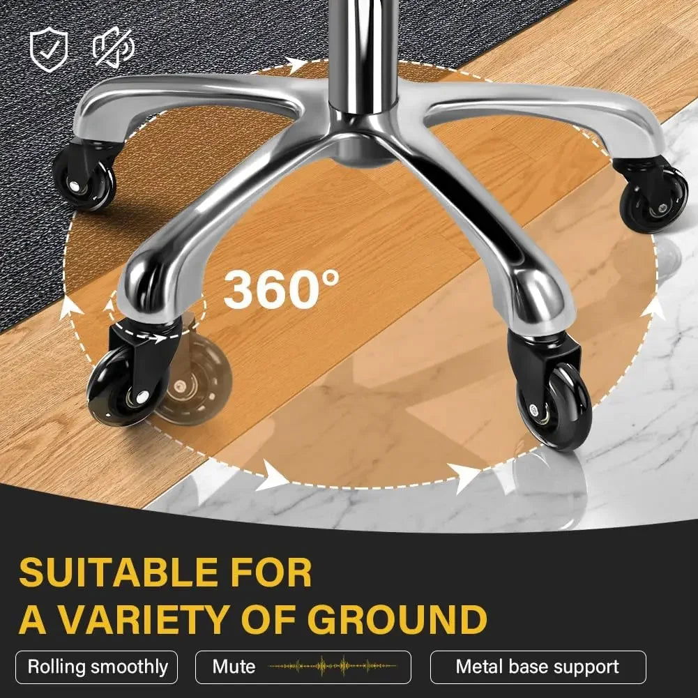 Heavy Duty Rolling Stool with Wheels Hydraulic Swivel Adjustable Rolling Stool Ergonomic Thick Leather Round Seat Stool Chair - CHRISTDEST GLOBAL SERVICE
