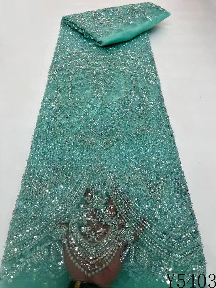 High-grade Lace Beads Sequined Mesh Embroidery Fabric - CHRISTDEST GLOBAL SERVICE
