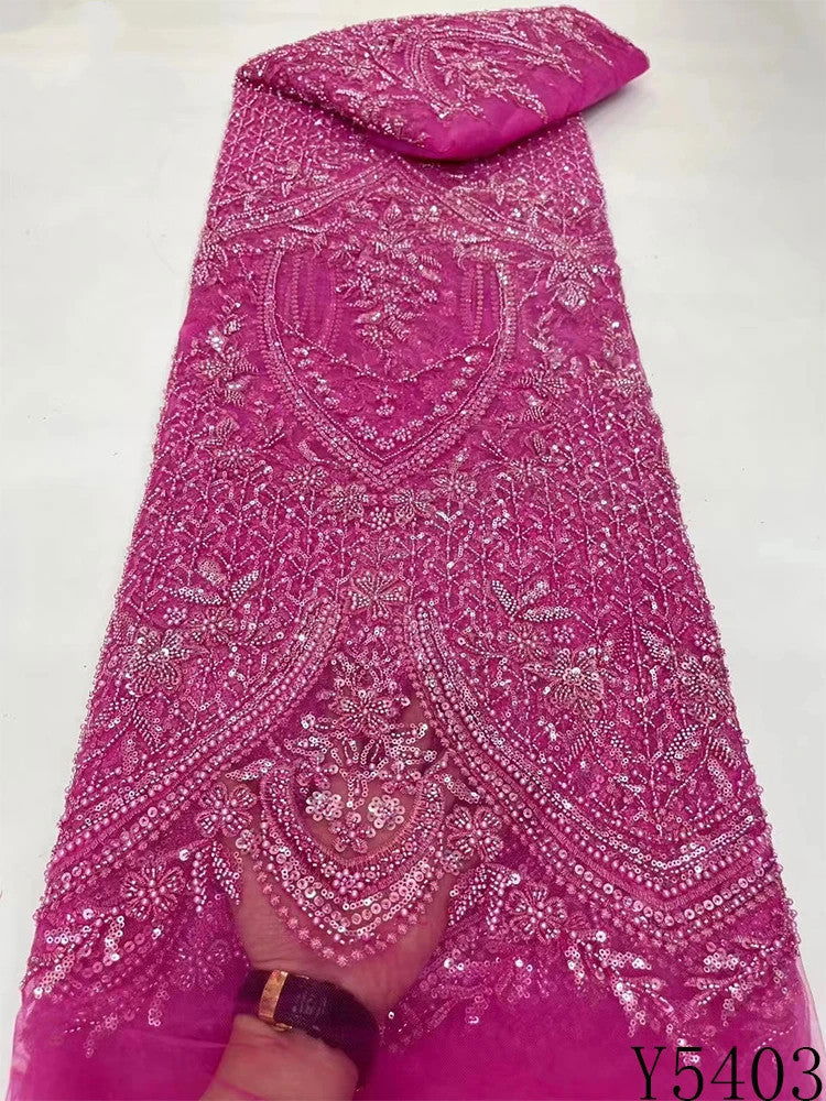 High-grade Lace Beads Sequined Mesh Embroidery Fabric - CHRISTDEST GLOBAL SERVICE