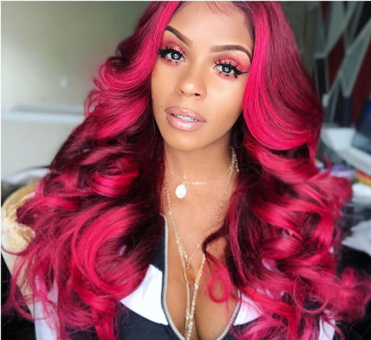 Ladies Wavy Long Curly Hair Lexin Rose Net Wig Set - CHRISTDEST GLOBAL SERVICE