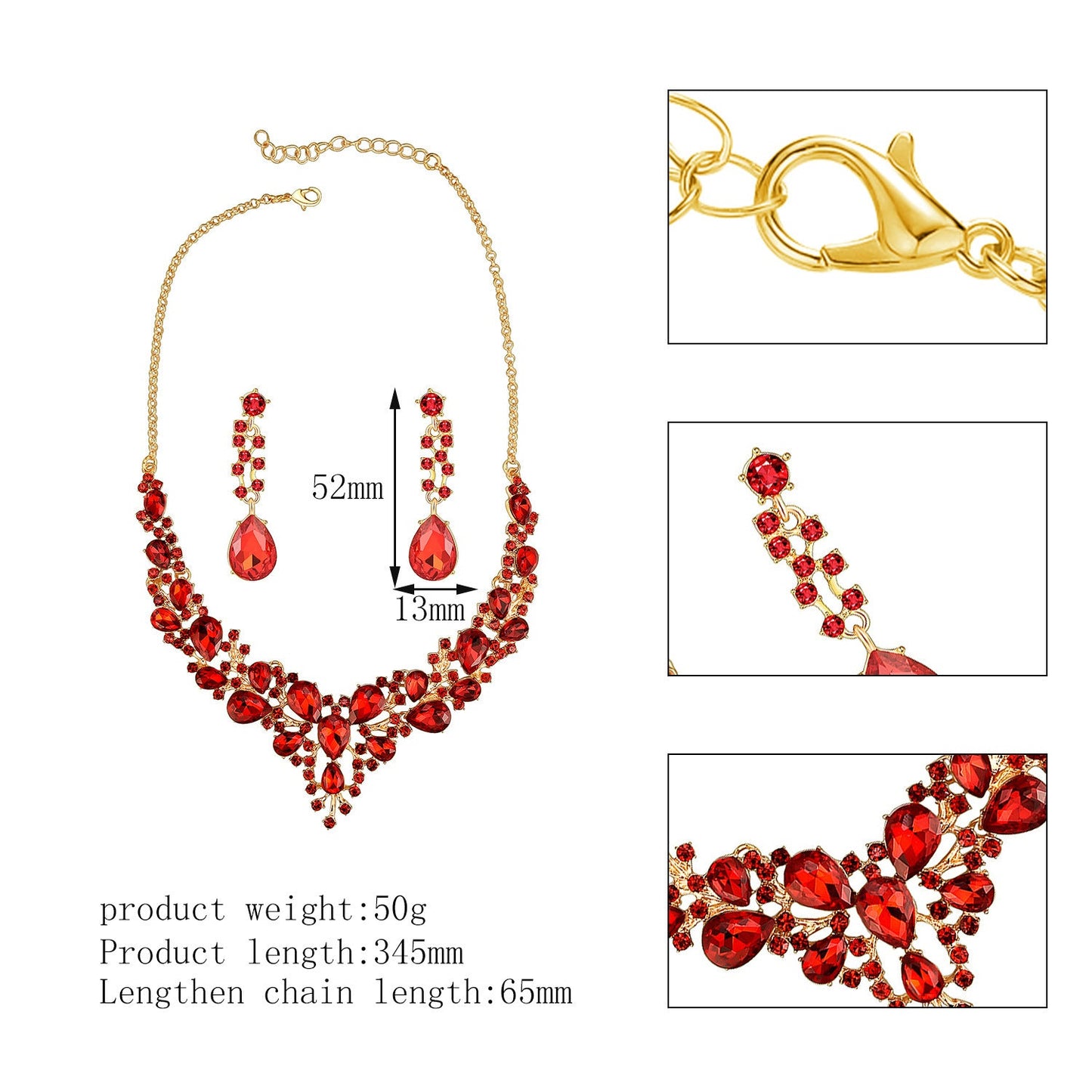 Luxury Crystal Bridal Wedding Dress Jewelry Set - CHRISTDEST GLOBAL SERVICE