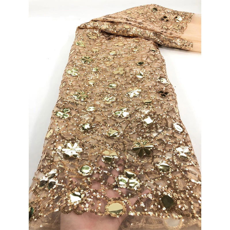 New Style Mesh Lace Fabric Sequin Embroidered Fabric Womens Color Fashion - CHRISTDEST GLOBAL SERVICE