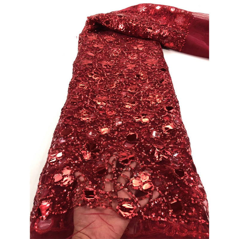 New Style Mesh Lace Fabric Sequin Embroidered Fabric Womens Color Fashion - CHRISTDEST GLOBAL SERVICE