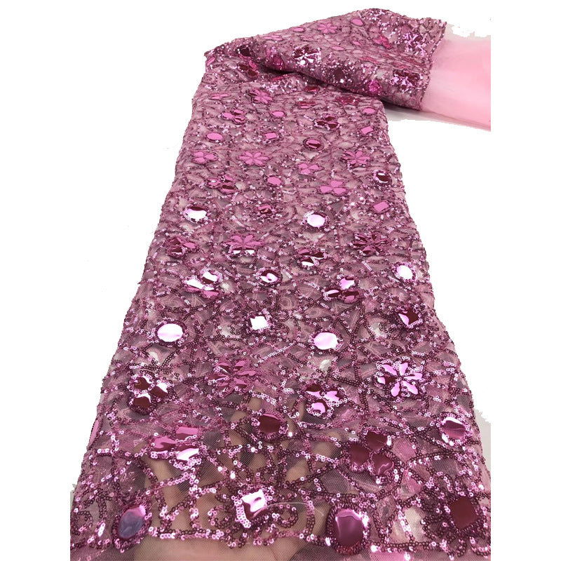 New Style Mesh Lace Fabric Sequin Embroidered Fabric Womens Color Fashion - CHRISTDEST GLOBAL SERVICE