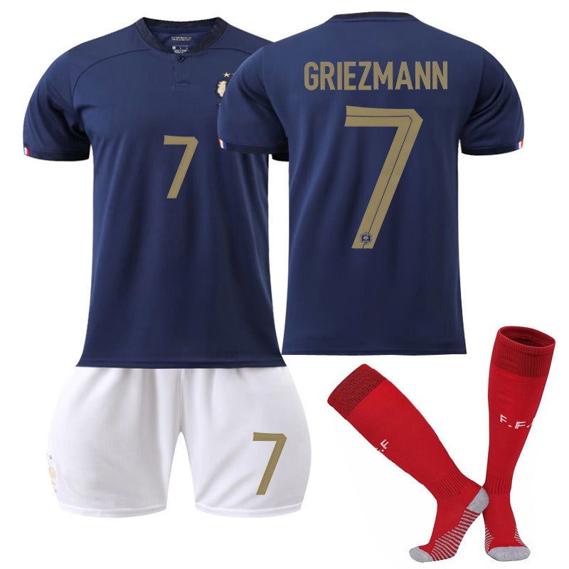 New home World Cup No. 10 Mbappe 19 Benzema 11 Dembele 9 Giroud jersey set - CHRISTDEST GLOBAL SERVICE
