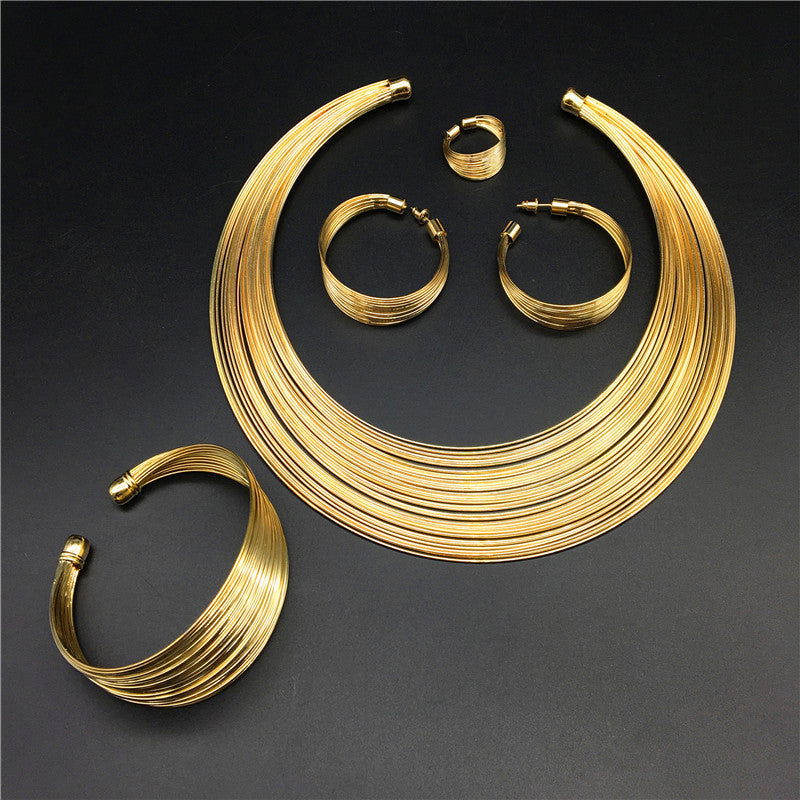 Nigeria bride Necklace Set multi alloy accessories four sets of cross-border supply Necklace suit - CHRISTDEST GLOBAL SERVICE
