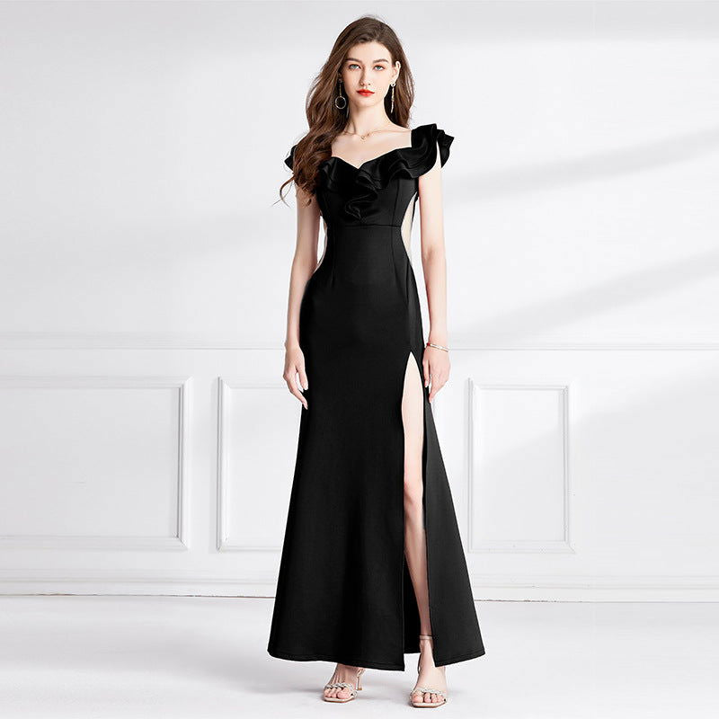 Off-shoulder Ruffled Tube Coat And Dress - CHRISTDEST GLOBAL SERVICE