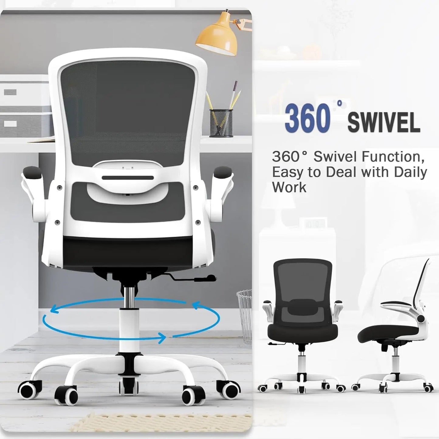 Office Chair, Ergonomic Desk Chair with Adjustable Lumbar Support, High Back Mesh Computer Chair with Flip-up Armrests-BIFMA - CHRISTDEST GLOBAL SERVICE
