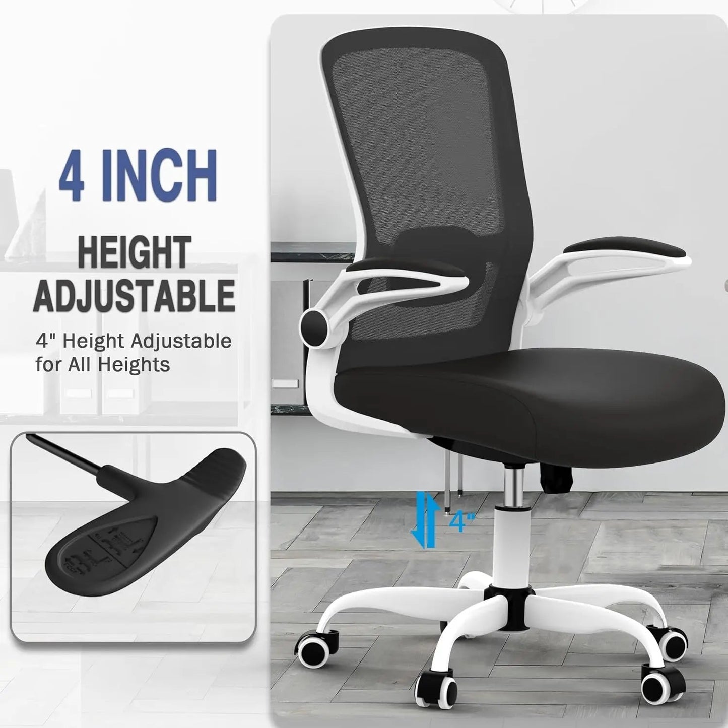 Office Chair, Ergonomic Desk Chair with Adjustable Lumbar Support, High Back Mesh Computer Chair with Flip-up Armrests-BIFMA - CHRISTDEST GLOBAL SERVICE