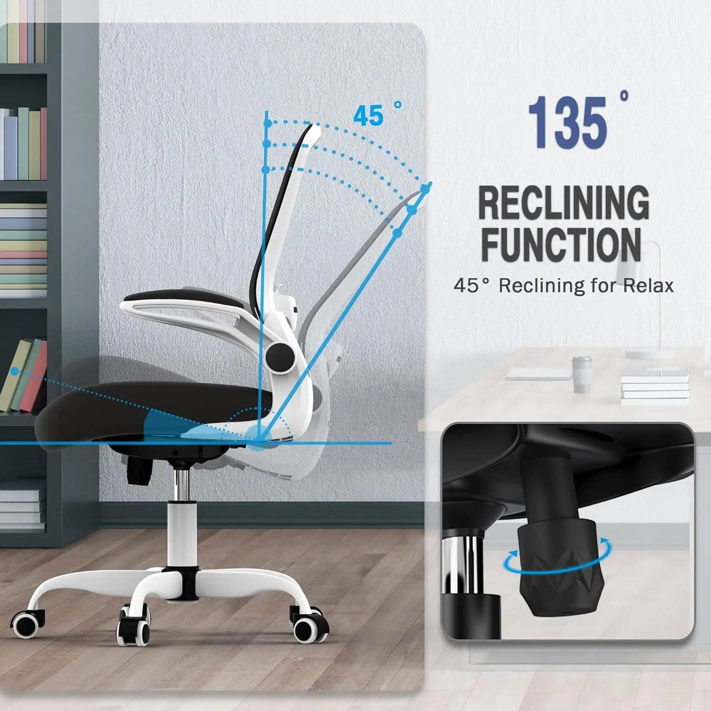 Office Chair, Ergonomic Desk Chair with Adjustable Lumbar Support, High Back Mesh Computer Chair with Flip-up Armrests-BIFMA - CHRISTDEST GLOBAL SERVICE
