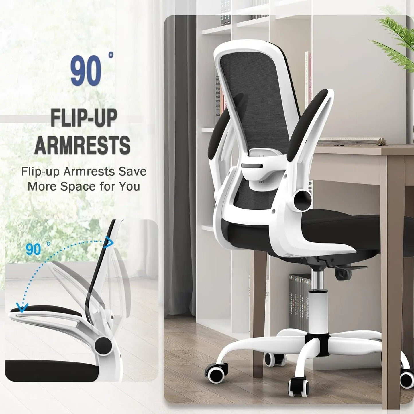 Office Chair, Ergonomic Desk Chair with Adjustable Lumbar Support, High Back Mesh Computer Chair with Flip-up Armrests-BIFMA - CHRISTDEST GLOBAL SERVICE