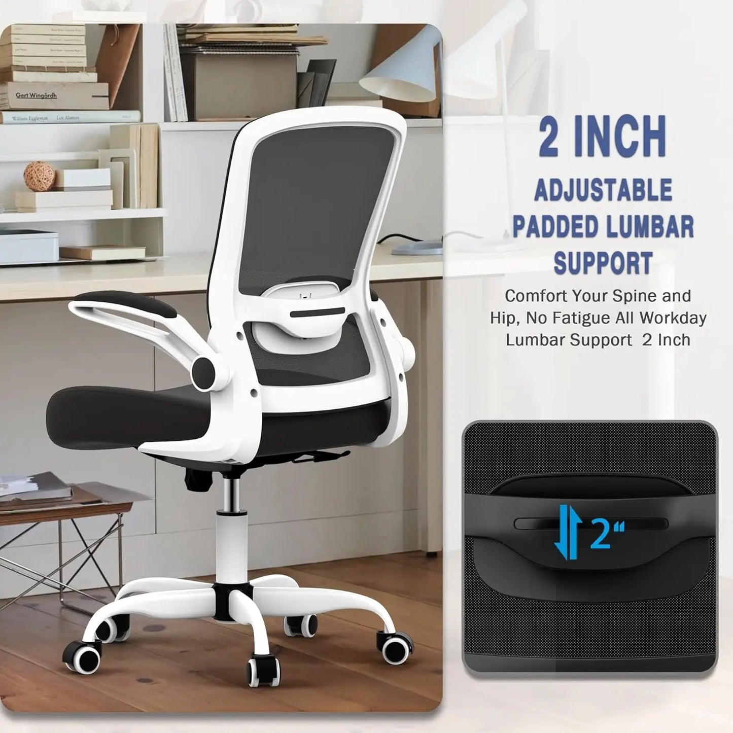 Office Chair, Ergonomic Desk Chair with Adjustable Lumbar Support, High Back Mesh Computer Chair with Flip-up Armrests-BIFMA - CHRISTDEST GLOBAL SERVICE