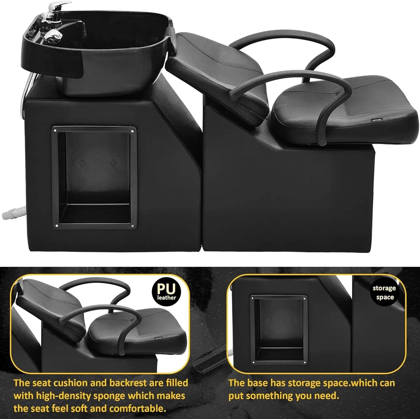 Plastic Shampoo Bowl Chair,Barber Backwash Chair, Hair washing station for Spa Beauty Salon - CHRISTDEST GLOBAL SERVICE