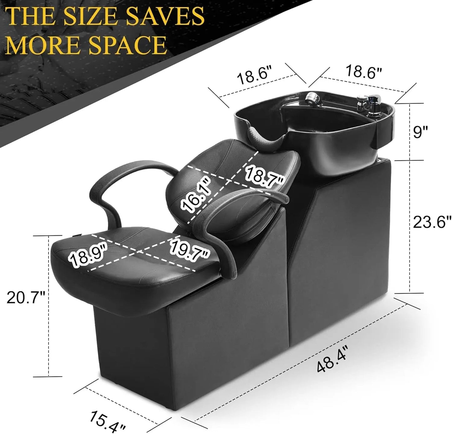 Plastic Shampoo Bowl Chair,Barber Backwash Chair, Hair washing station for Spa Beauty Salon - CHRISTDEST GLOBAL SERVICE
