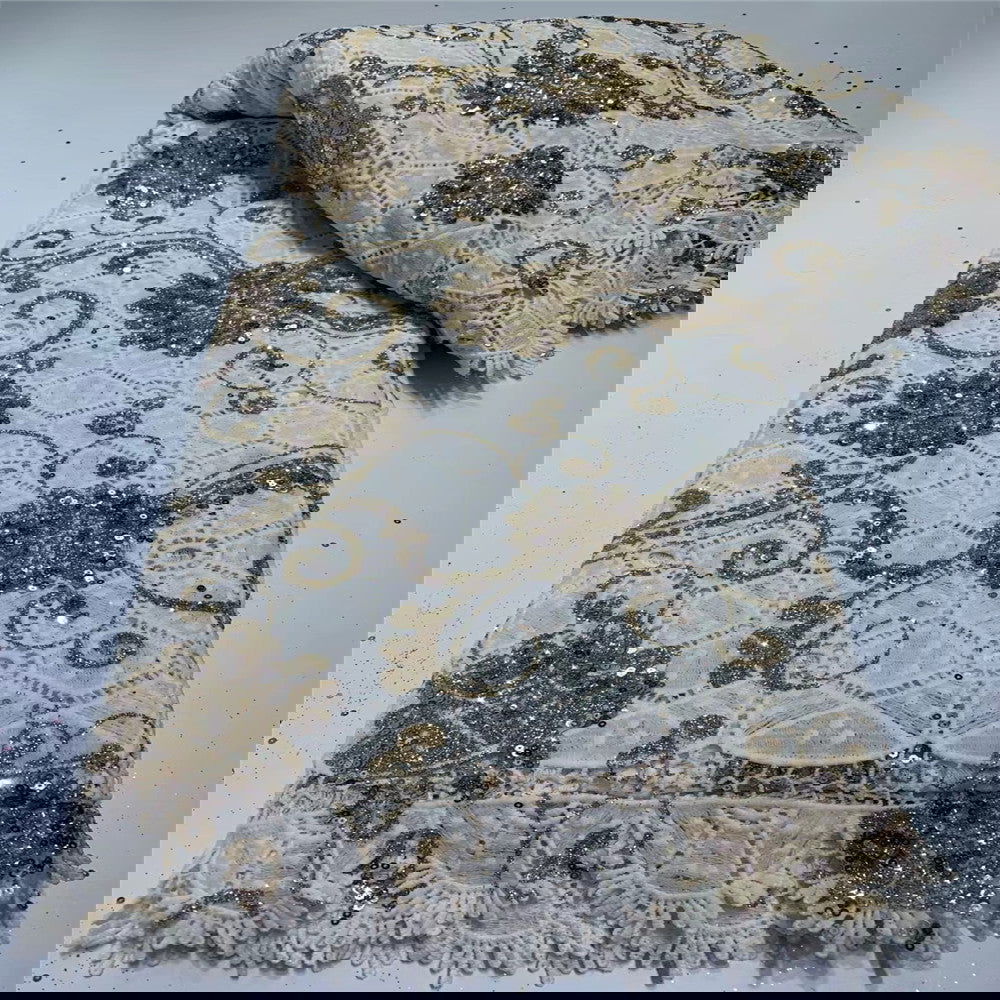 Sequin Lace Water Soluble Embroidered Lace Evening Wedding Dress Fabric - CHRISTDEST GLOBAL SERVICE