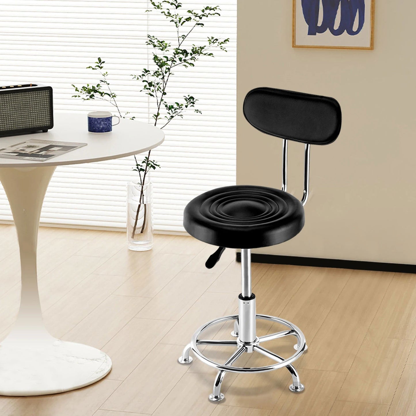 Stool Salon Chair with 360 Degree Swivel Seat Heavy Duty Hydraulic Height Adjustable High Barber Cutting Stools - CHRISTDEST GLOBAL SERVICE