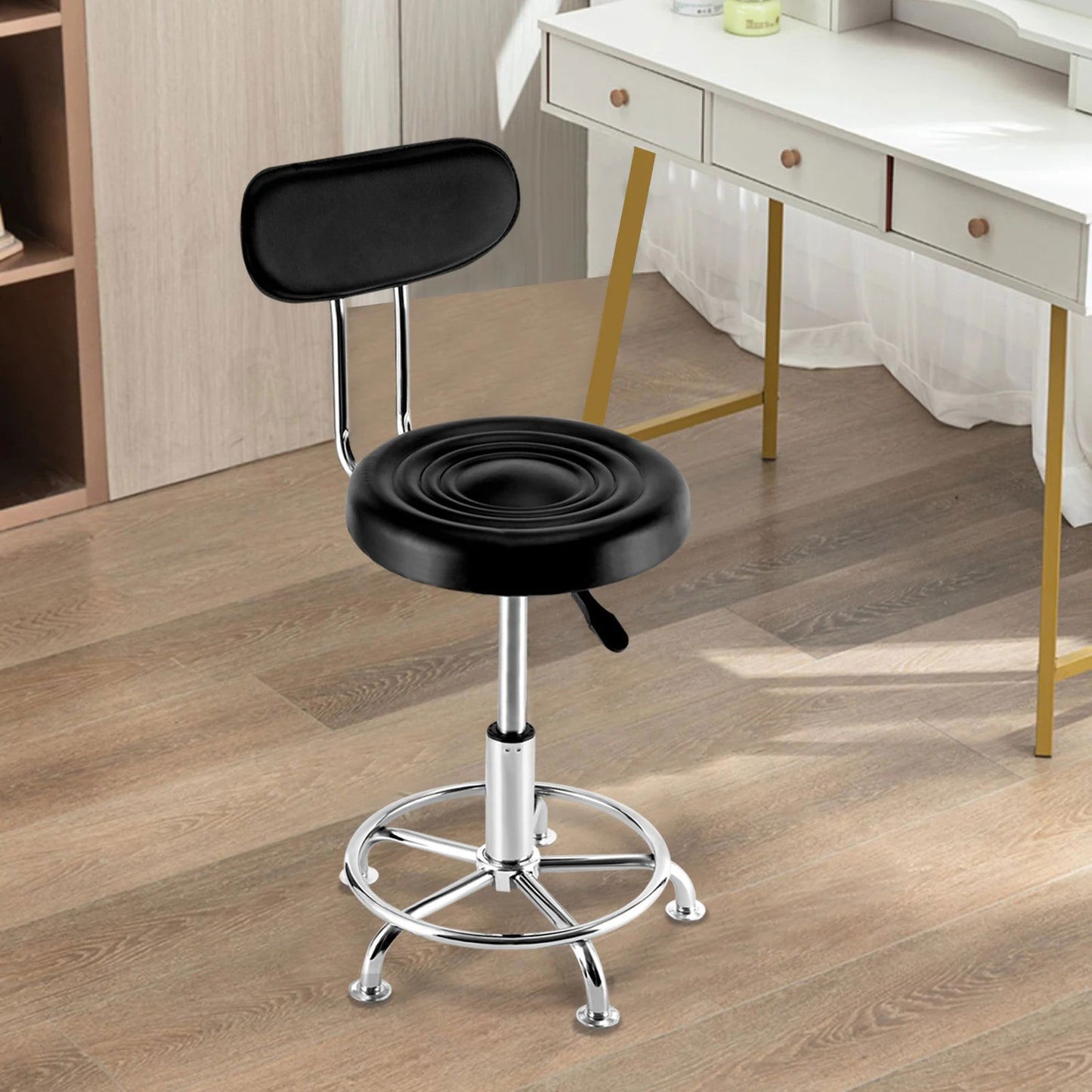 Stool Salon Chair with 360 Degree Swivel Seat Heavy Duty Hydraulic Height Adjustable High Barber Cutting Stools - CHRISTDEST GLOBAL SERVICE