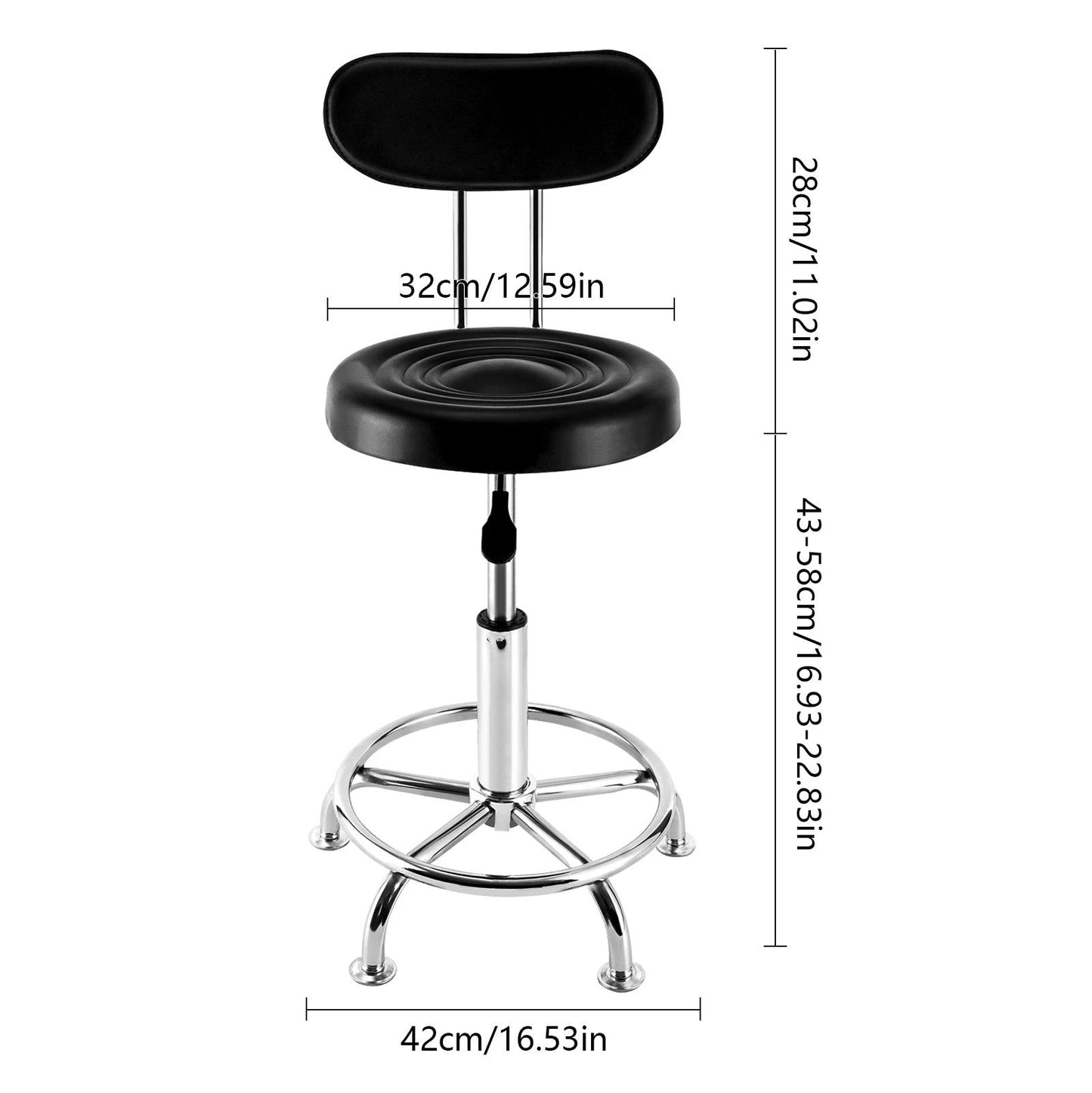 Stool Salon Chair with 360 Degree Swivel Seat Heavy Duty Hydraulic Height Adjustable High Barber Cutting Stools - CHRISTDEST GLOBAL SERVICE