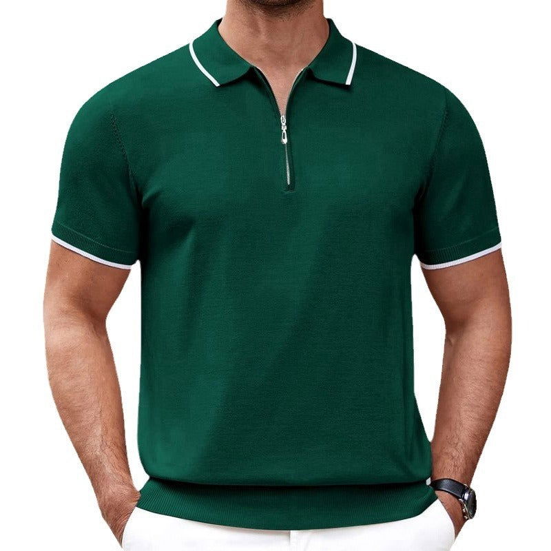 Summer New Zipper Knitwear Casual Business Polo Shirt - CHRISTDEST GLOBAL SERVICE