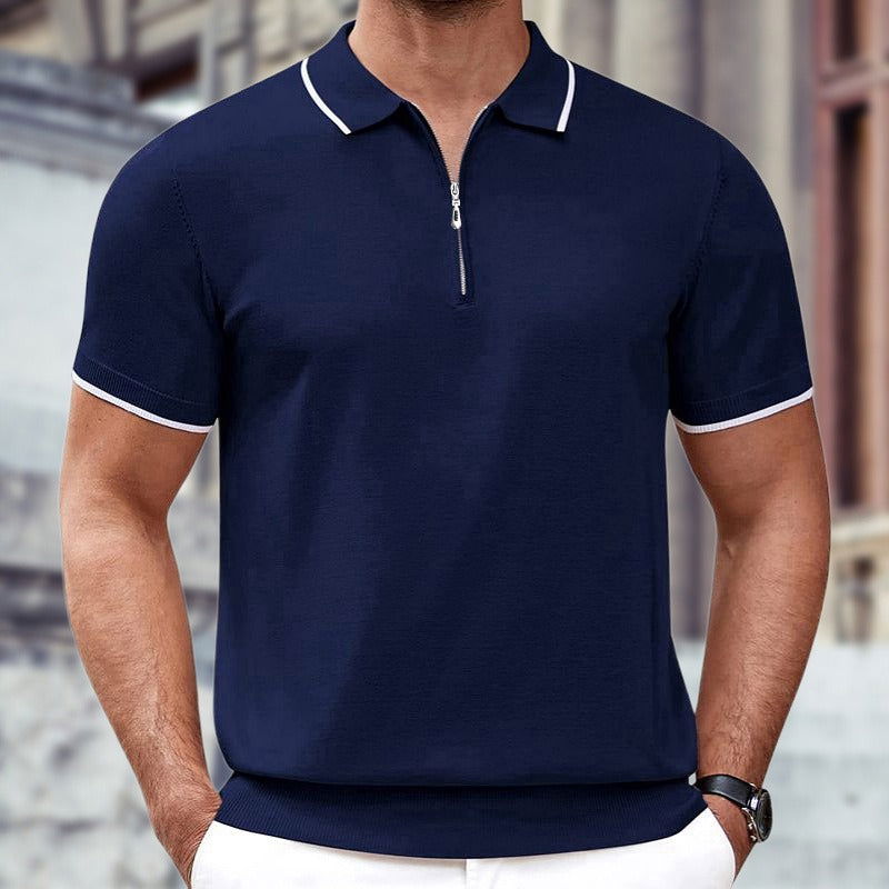 Summer New Zipper Knitwear Casual Business Polo Shirt - CHRISTDEST GLOBAL SERVICE