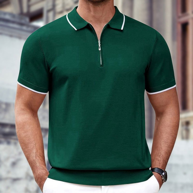 Summer New Zipper Knitwear Casual Business Polo Shirt - CHRISTDEST GLOBAL SERVICE