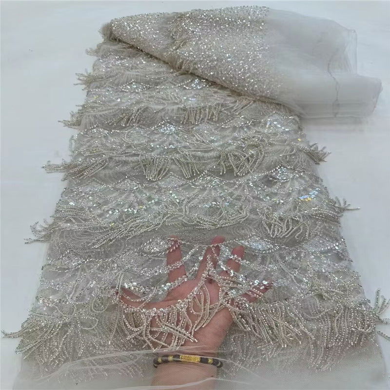 Tassel Bead Tube Lace Fabric Wedding Dress - CHRISTDEST GLOBAL SERVICE