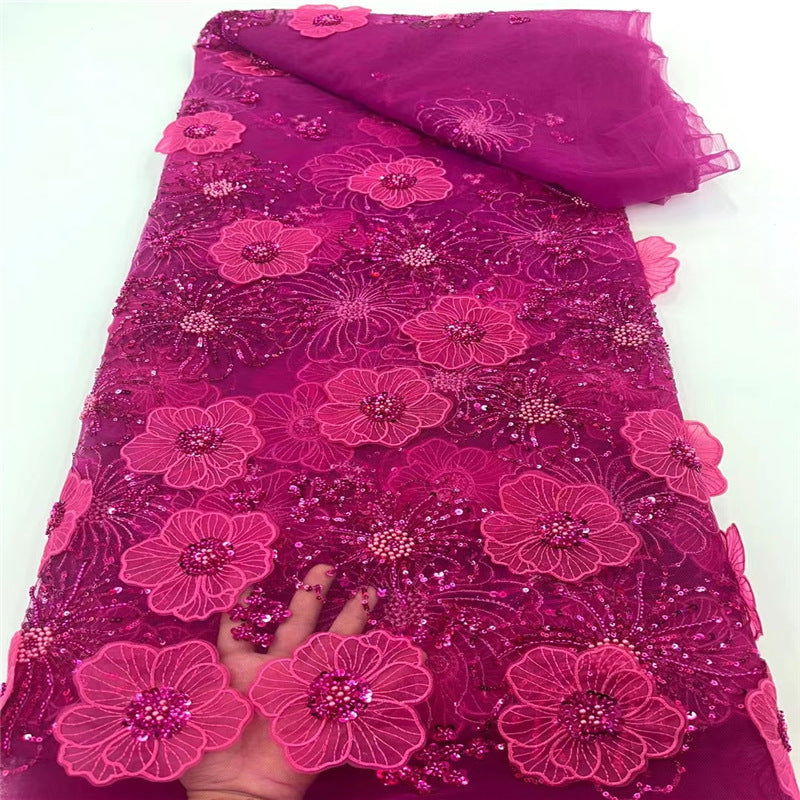 Three-dimensional Embroidered Mesh Fabric Sequin Bead Tube Embroidery - CHRISTDEST GLOBAL SERVICE