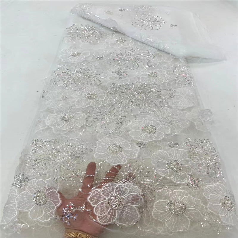Three-dimensional Embroidered Mesh Fabric Sequin Bead Tube Embroidery - CHRISTDEST GLOBAL SERVICE
