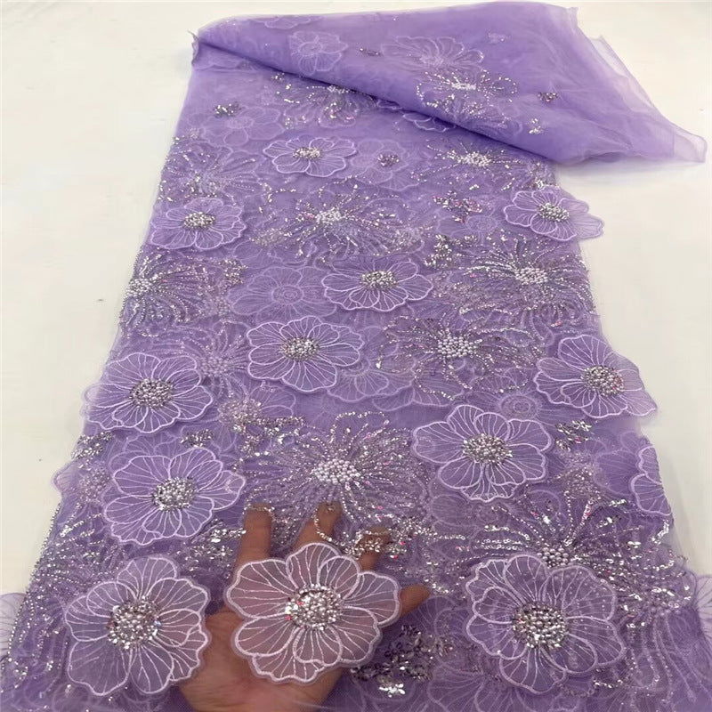 Three-dimensional Embroidered Mesh Fabric Sequin Bead Tube Embroidery - CHRISTDEST GLOBAL SERVICE