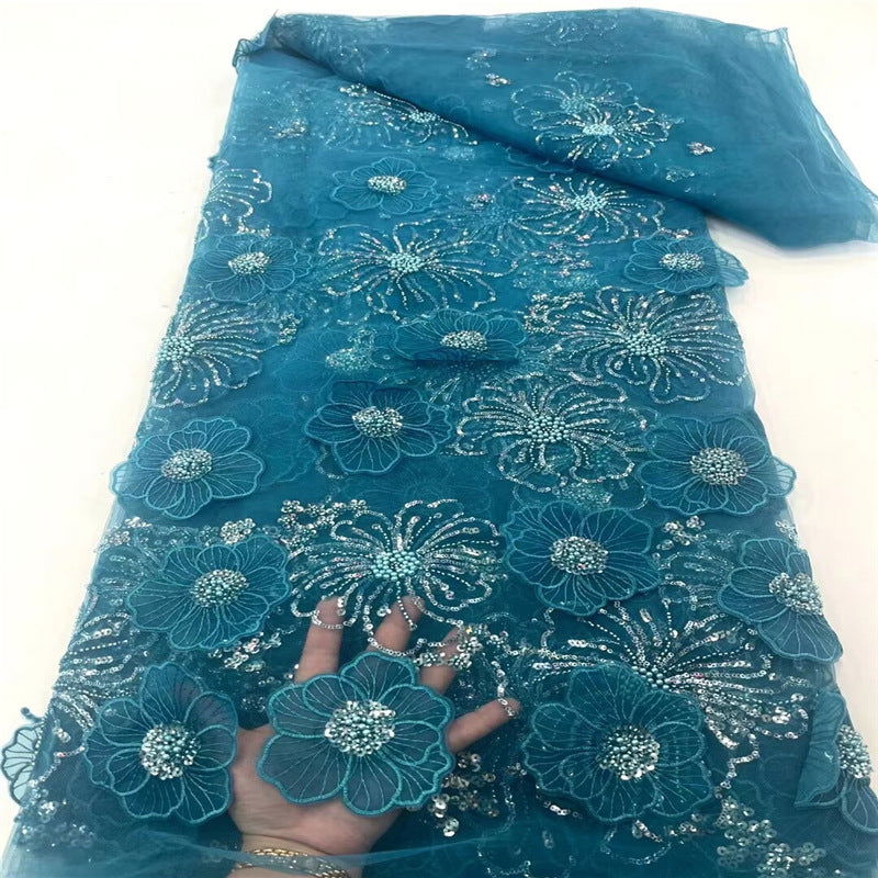 Three-dimensional Embroidered Mesh Fabric Sequin Bead Tube Embroidery - CHRISTDEST GLOBAL SERVICE