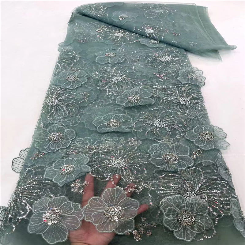Three-dimensional Embroidered Mesh Fabric Sequin Bead Tube Embroidery - CHRISTDEST GLOBAL SERVICE
