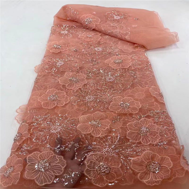 Three-dimensional Embroidered Mesh Fabric Sequin Bead Tube Embroidery - CHRISTDEST GLOBAL SERVICE